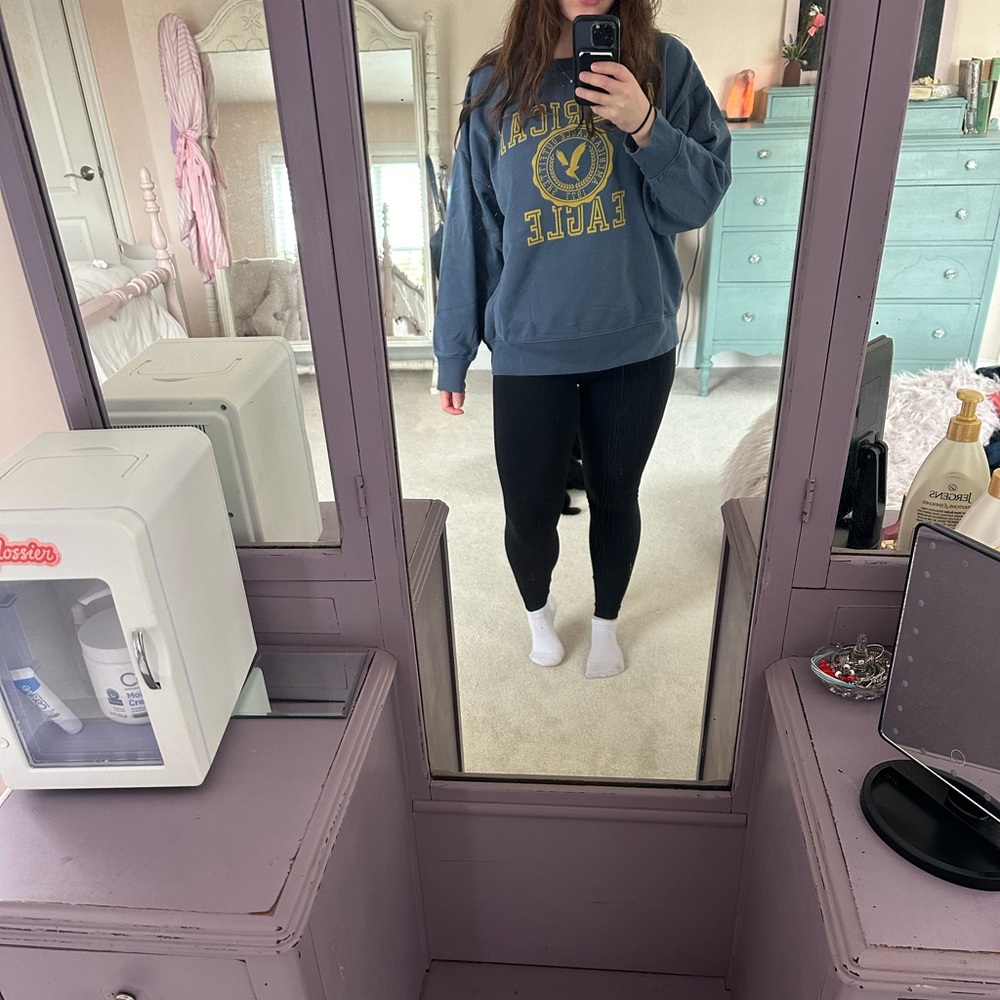 Blue Oversized American Eagle Crewneck